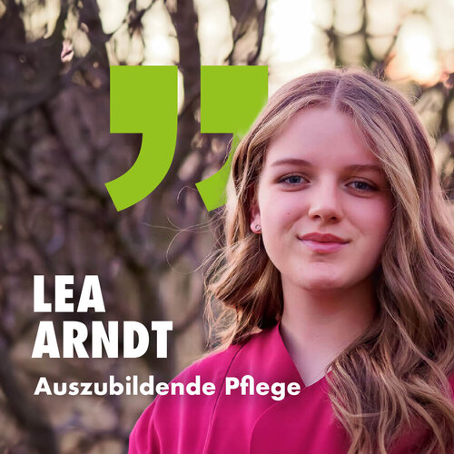 Lea Arndt ist Auszubildende Pflegefachkraft bei der Pommerschen Diakonie Porträt der Auszubildenden Lea Arndt